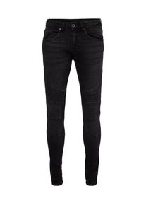 Urban Classics, Herren Slim Fit Biker Jeans, Black Denim
