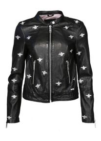 Maze, Damen Bikerjacke 'Pala', Schwarz / Silber