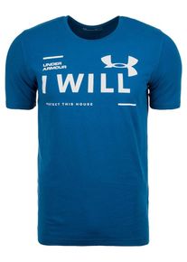 Under Armour, Herren Shirt 'I Will', Blau / Wei&szlig;