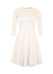 Swing, Damen Spitzenkleid mit Chiffon-Rock, Weiß