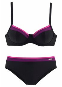 Lascana, Damen Bügel-Bikini, Pink / Schwarz