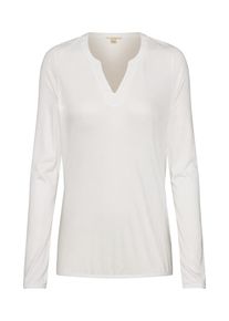 Esprit, Damen Shirt 'Henley CO Tee', Offwhite