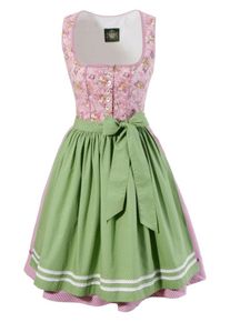 Hammerschmid, Damen Dirndl midi mit Druckmuster, Hellgrün / Mischfarben / Rosa / Weiß