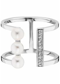CAI Caï, Damen Perlenring 'pure white', Silber