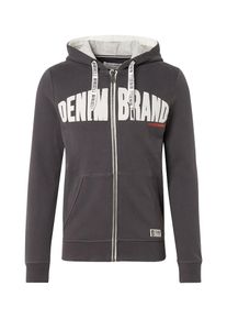 Tom Tailor Denim, Herren Sweatjacke, Basaltgrau / Hellrot / Wei&szlig;