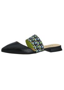 Heine, Damen Pantolette, Grau / Petrol / Kiwi / Schwarz / Weiß