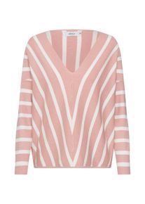 Only, Damen Pullover 'AYA', Rosa / Wei&szlig;