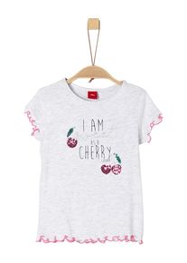 s.Oliver Junior, M&auml;dchen Shirt, Pink / Wei&szlig;meliert