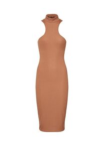 Missguided, Damen Kleid 'Ribbed Racerback Midi Dress', Sand