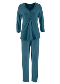 Lascana, Damen Pyjama, Petrol