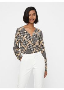 Véro Moda VERO MODA, Damen Hemd, Senf / Schwarz / Weiß