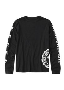 Abercrombie & Fitch Abercrombie & Fitch, M&auml;dchen Shirt 'JUL 2 LS EVERYBODY LOGO 5CC', Schwarz / Wei&szlig;