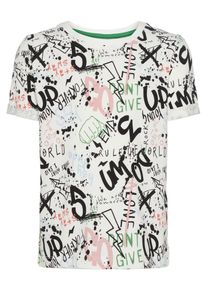 name it, Grafikprint Oberteil mit kurzen &Auml;rmeln, Wei&szlig;