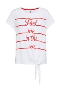 Only, Damen T Shirt, Rot / Wei&szlig;