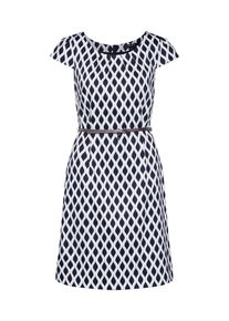 comma, Damen Kleider 'KLEID KURZ', Dunkelblau / Weiß