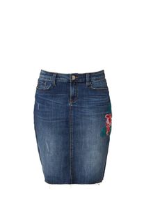 TRIANGLE, Damen Jeansrock mit Embroidery, Blue Denim
