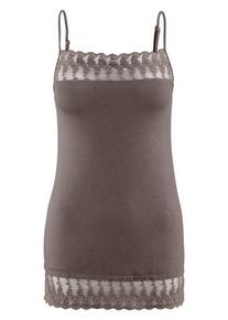 Boysen's BOYSEN'S, Damen Top mit Spitze, Taupe