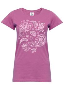 YOGISTAR.COM, Damen Yoga-t-shirt 'Paisley', Pink
