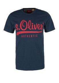 s.Oliver RED LABEL, Herren T-Shirt, Navy / Feuerrot
