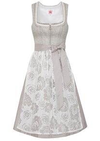 Spieth & Wensky SPIETH & WENSKY, Damen Dirndl 'Katharina', Taupe / Weiß