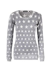 Blue, Damen Pullover, Grau / Wei&szlig;