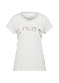 Q/S Designed By, Damen T-Shirt 'Lucky', Silber / Weiß