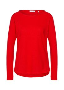 Rich & Royal Rich & Royal, Damen Longsleeve mit offenen Kanten, Rot