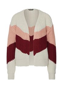 Review, Damen Strickjacke 'COLORBLOCK CARD', Rosa / Wei&szlig;