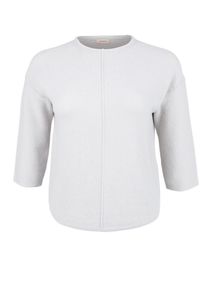 TRIANGLE, Damen Woll-Mix-Pulli mit Ziern&auml;hten, Hellgrau