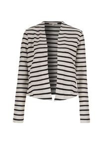 Esprit, Damen Strickjacke 'JKT loop stripe', Hellgrau / Schwarz