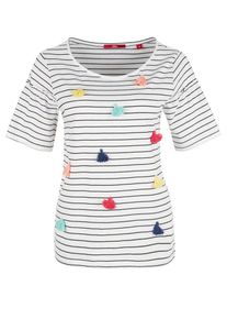 s.Oliver RED LABEL, Damen Jerseyshirt, Marine / Wei&szlig;