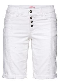 sheego Denim, Damen Jeansbermudas, Wei&szlig;