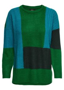 Only, Damen Pullover, Blau / Gr&uuml;n / Schwarz