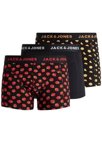 Jack & Jones JACK & JONES, Herren Boxershorts, Goldgelb / Feuerrot / Schwarz