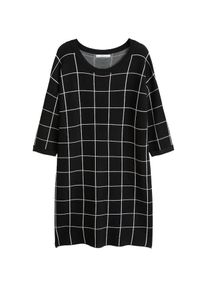 Violeta by Mango, Damen Kleid 'Сontrast', Schwarz / Weiß