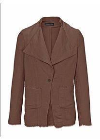 Heine, Damen Leinenblazer mit Leinen, Schoko