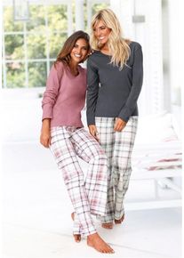 Arizona, Damen Pyjama (2 Stck.), Grau / Rosa