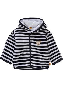 Steiff, Fleecejacke, Navy / Wei&szlig;