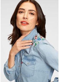 Levi's LEVI'S, Damen Levi's Jeansbluse &raquo;Western Flowers&laquo;, Hellblau / Rotmeliert