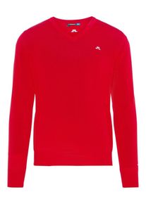 J. Lindeberg J.Lindeberg, Herren Pullover 'Lymann Tour', Feuerrot / Wei&szlig;
