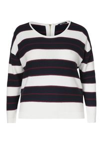 Blue Seven, Damen Pullover, Kirschrot / Schwarz / Weiß