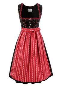 Marjo, Damen Dirndl, Rot / Schwarz / Weiß