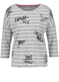 Gerry Weber, Damen T-Shirt, Graumeliert / Schwarz / Weiß