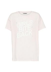 Noisy may, Damen T-Shirt 'NMCOMMAND', Champagner / Weiß