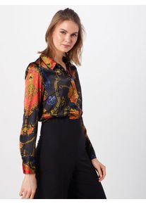 Pieces, Damen Bluse 'Mimi', Gold / Hellrot / Schwarz
