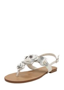 Head over Heels, Damen Zehentrenner 'LIZZA', Silber / Wei&szlig;