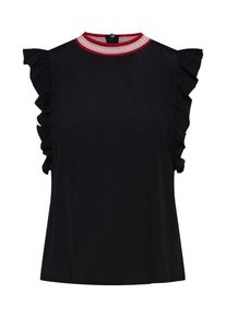 Review, Damen Blusentop 'RIBCOLLAR BLOUSE', Schwarz