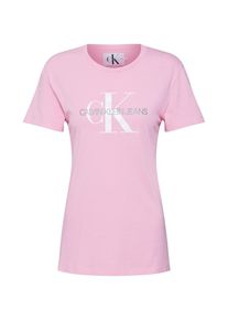 Calvin Klein Jeans, Damen Shirt 'MONOGRAM LOGO SLIM FIT TEE', Rosa