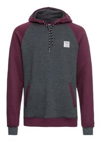 Iriedaily, Herren Sweatshirt 'Rugged Hoody', Anthrazit / Weinrot