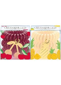 invisibobble, Damen 'Original Tutti Frutti Collection', Spiralhaargummi, Pastellgelb / Kirschrot